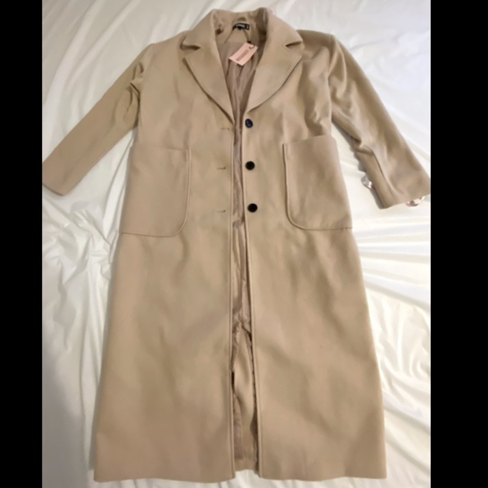 Missguided Tan Oversized Long Coat